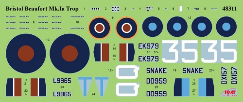 ICM Bristol Beaufort Mk.IA with RAF Pilots (1:48)