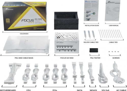 Seasonic FOCUS GX-1000 ATX 3.1 White