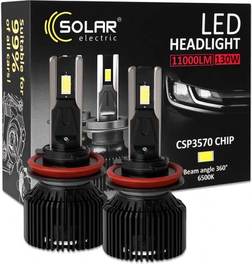 Solar LED H11 6500K 11000Lm 130W 2pcs