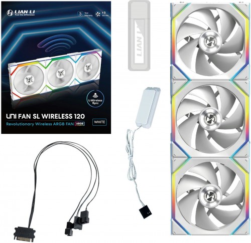 Lian Li Uni Fan SL120 Wireless 3-pack White