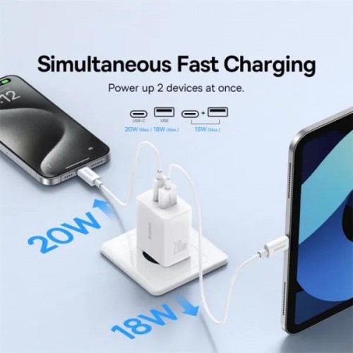 BASEUS Cube Fast Charger C+U 20W