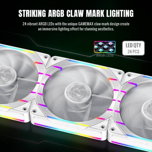 Gamemax Tornado T12 ARGB-R White