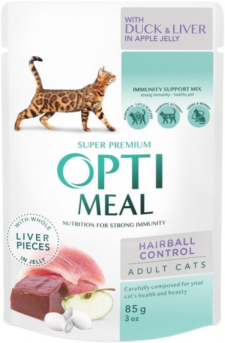 Optimeal Adult Hairball Duck Pouch 340 g
