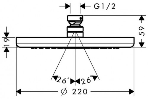 Чертеж с размерами Hansgrohe Croma 26464