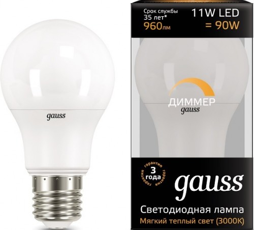 Gauss LED A60 11W 3000K E27 102502111-D