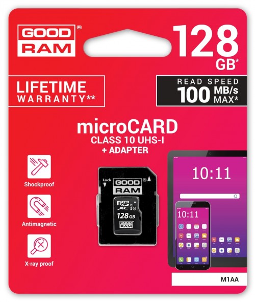 GOODRAM microSDXC 100 Mb/s Class 10 128Gb