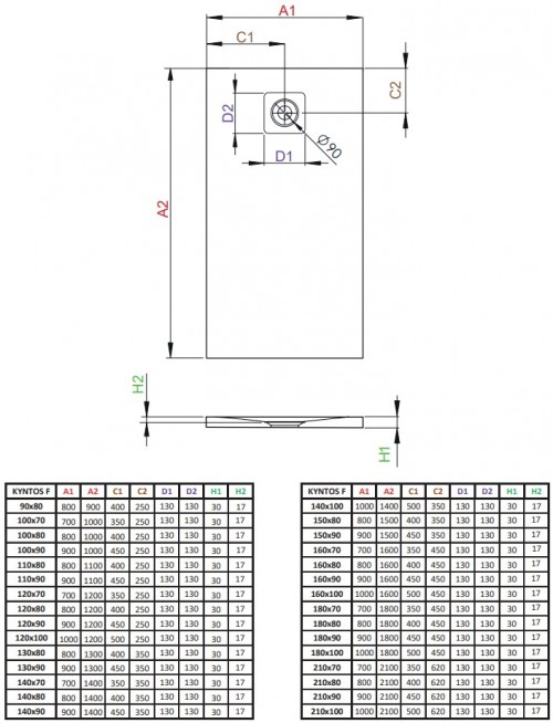 Radaway Kyntos F HKF9080-04