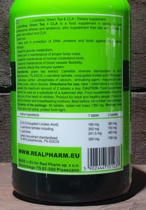 Real Pharm L-Carnitine Green Tea plus CLA 90 tab