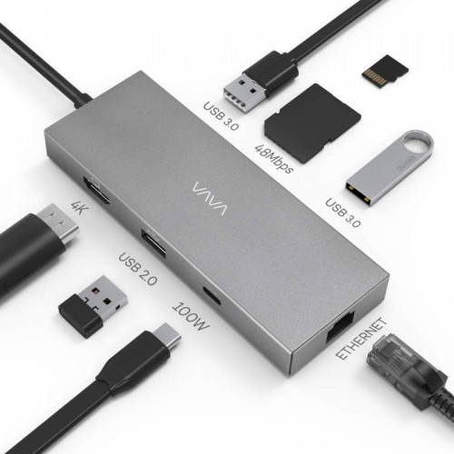 VAVA USB C 8-in-1 Hub with Gigabit Ethernet Port