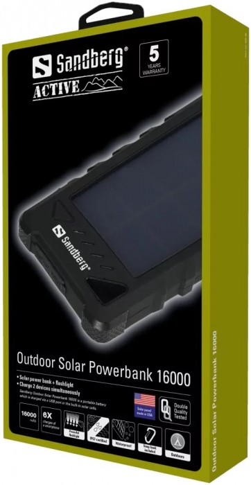 Упаковка Sandberg Outdoor Solar Powerbank 16000