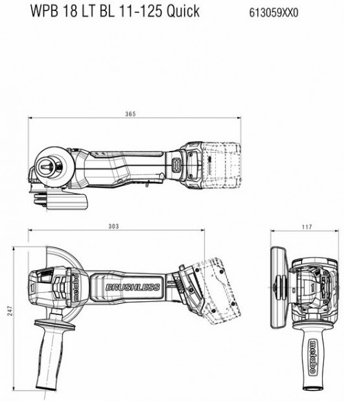 Metabo WPB 18 LT BL 11-125 Quick