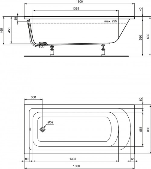 Ideal Standard Hotline New 180x80 K274801