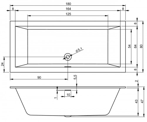 RIHO Rethink Cubic 180x80 B106001005