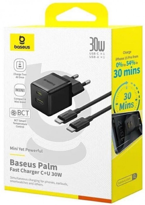 BASEUS Palm Fast Charger C+U 30W