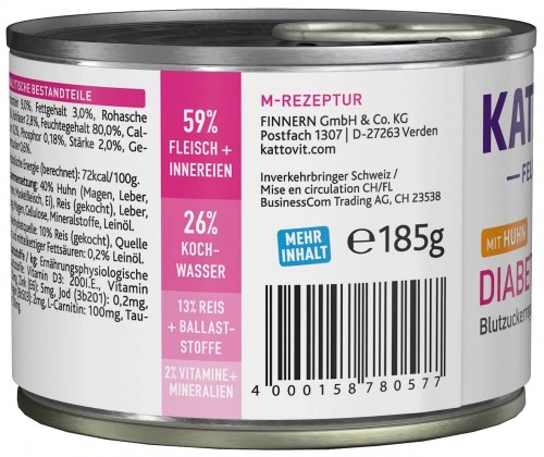 Kattovit Diabetes Canned with Chicken 185 g