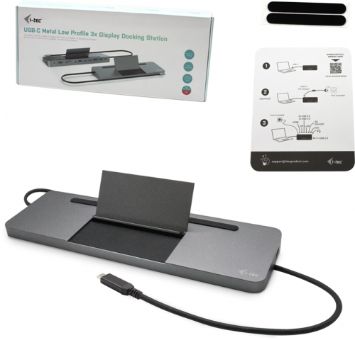 i-Tec USB-C Metal Ergonomic 4K 3x Display Docking Station +