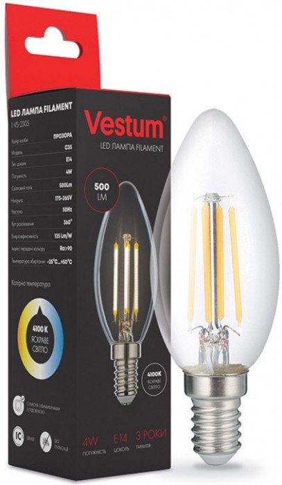 Vestum C35 Filament 4W 4100K E14