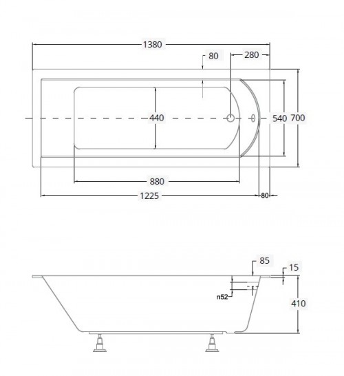 Besco Shea Slim 140x70