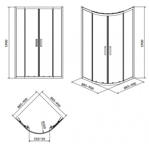 Cersanit Arteco 90x90