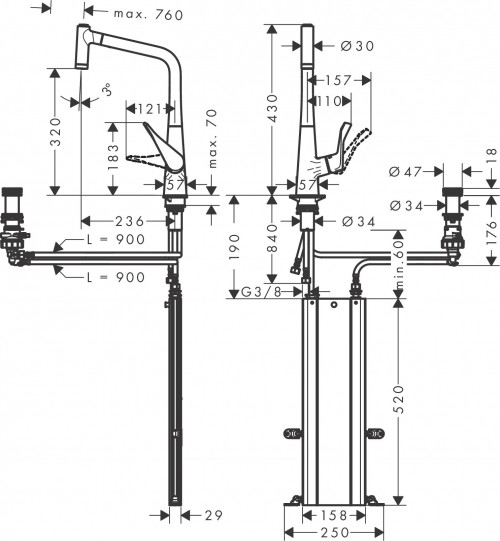 Hansgrohe Metris Select M71 73806000