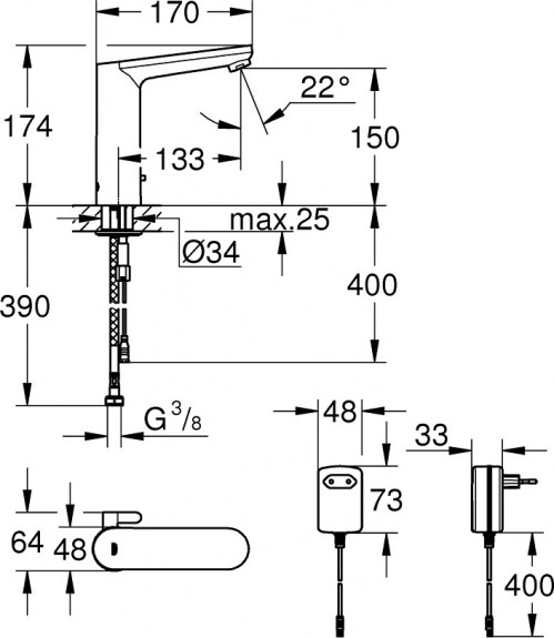 Grohe Eurosmart Cosmopolitan E 36421000