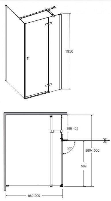 Besco Pixa 100x90 PPP-109-195C