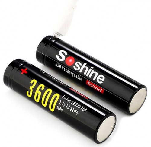 Soshine 1x18650 3600 mAh micro USB