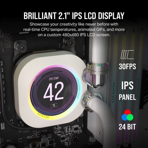 Corsair iCUE XC7 RGB ELITE LCD CPU Water Block White