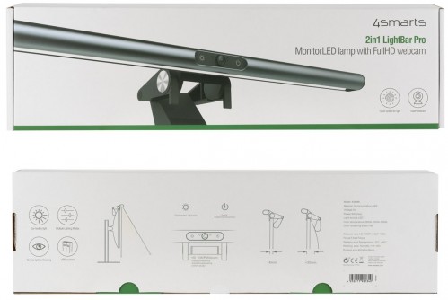 4smarts 2in1 LightBar Pro Monitor LED lamp with FullHD Webca