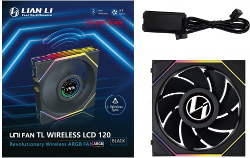 Lian Li Uni Fan TL120 Reverse Blade LCD Wireless Black