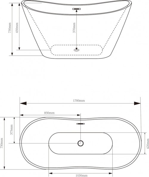 AquaStream Alpi 170x75