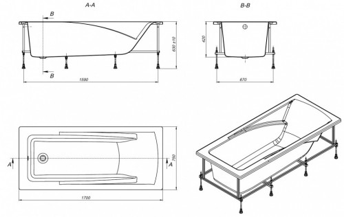 Roca Hall 170x75