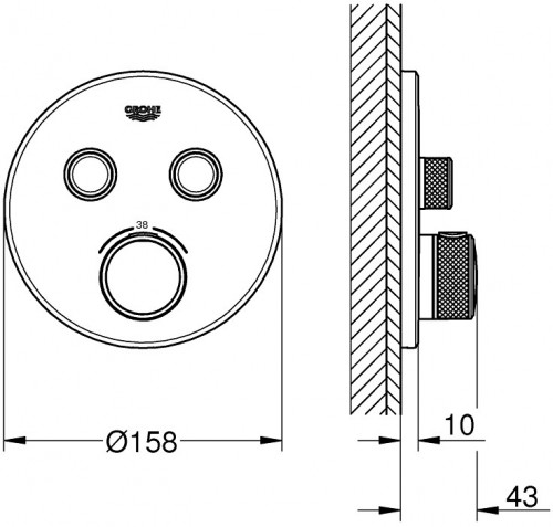 Grohe Grohtherm SmartControl 26416SC1