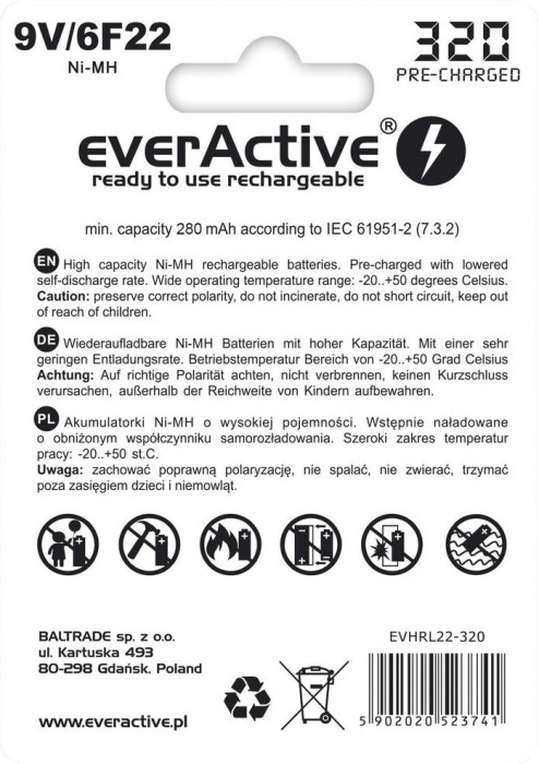 everActive Professional Line 1xKrona 320 mAh