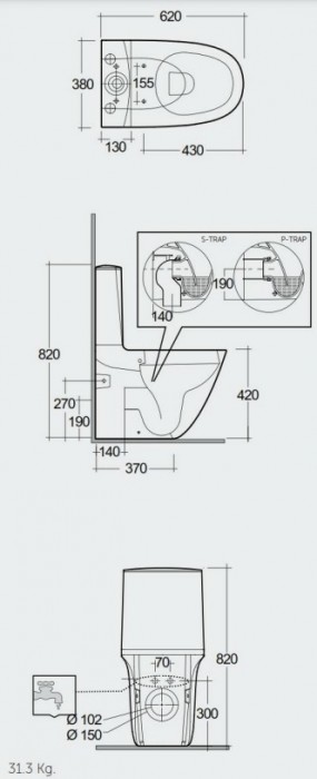 Rak Ceramics Sensation SENWC1146AWHA