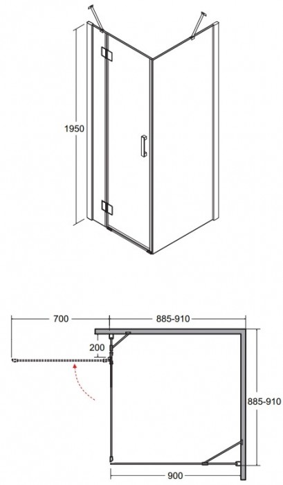 Besco Viva 90x90 VKL-90-195-C