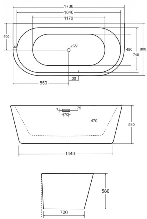 Besco Vica 170x80 WAS-170-V