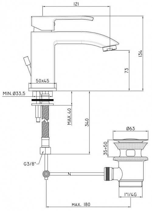 Paffoni Level LES075CR