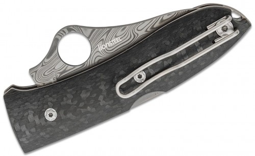 Spyderco Spyopera Carbon Damascus