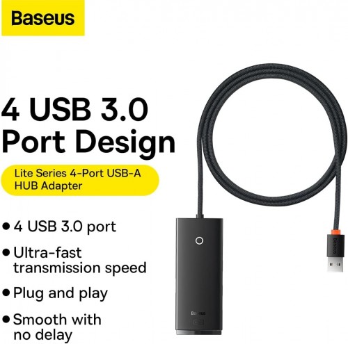 BASEUS Lite Series 4-Port USB-A HUB Adapter 1m