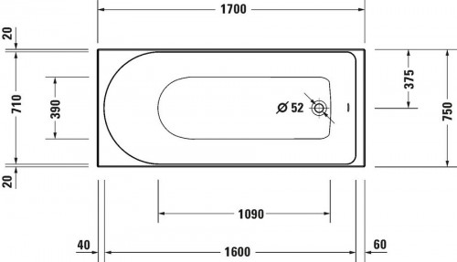 Duravit D-Neo 170x75 700479000000000