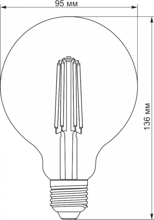 Videx Filament G95FAD Dimmable 7W 2200K E27