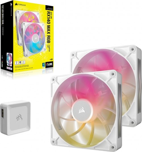 Corsair iCUE LINK RX140 MAX RGB PWM Dual Pack White