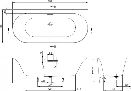 Villeroy & Boch Loop & Friends 180x80 UBA180LOF9CS00V-01