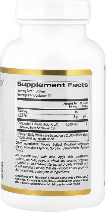 California Gold Nutrition CLA 1000 mg 90 cap