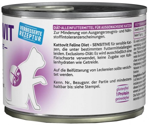 Kattovit Feline Diet Sensitive Turkey Canned 185 g