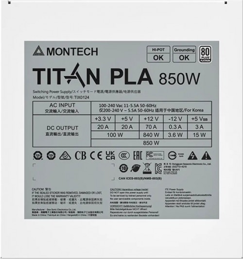 Montech Titan Pla 850W