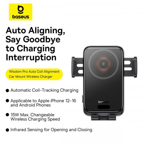 BASEUS Wisdom Pro Auto Coil Alignment Car Mount Wireless Cha