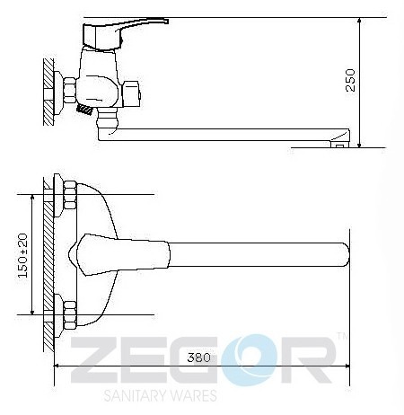 Смеситель ZEGOR Z63-NGB-A185