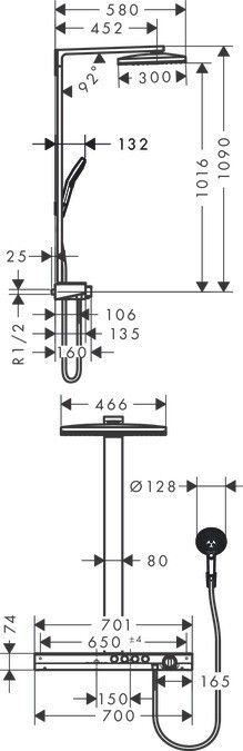 Hansgrohe Rainmaker Select Showerpipe 460 27106